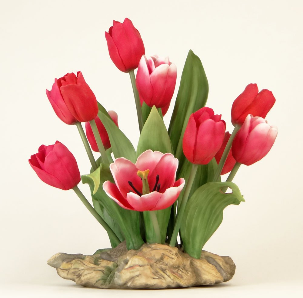 2000 Boehm Porcelain Floral Group "Tulips" Signed on Bo