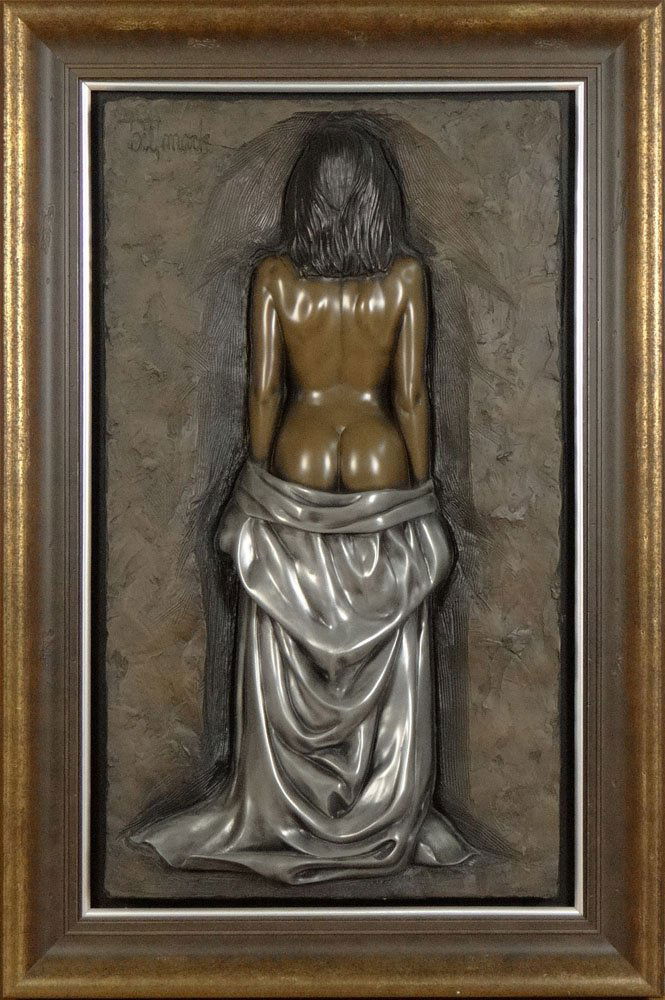 Bill Mack American-Minnesota (born1949- ) Limited Editi: Bill Mack American-Minnesota (born1949- ) Limited Edition Bonded Bronze Relief Sculpture "Female Nude Rear View" Signed Bill Mack Upper Left, Hand Signed Presentation en Verso and Limited Edition 59/9