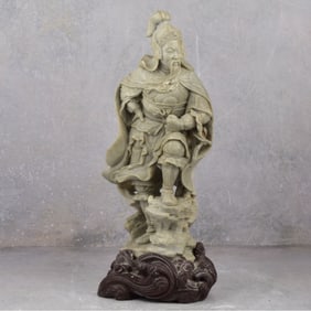 Vintage Carved Soapstone Warrior Figure