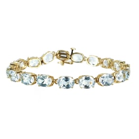 Aquamarine and 14K Bracelet