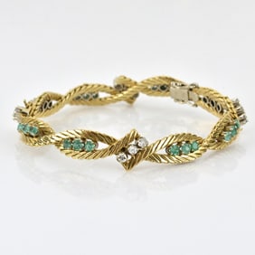 Diamond, Emerald and 18K Bracelet