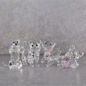 Swarovski Crystal Cat Figurines