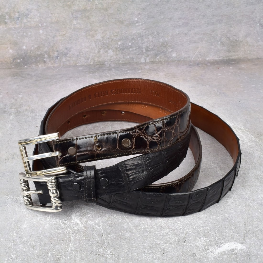 Leather Belts with Sterling Silver Buckles (1 of 5)
