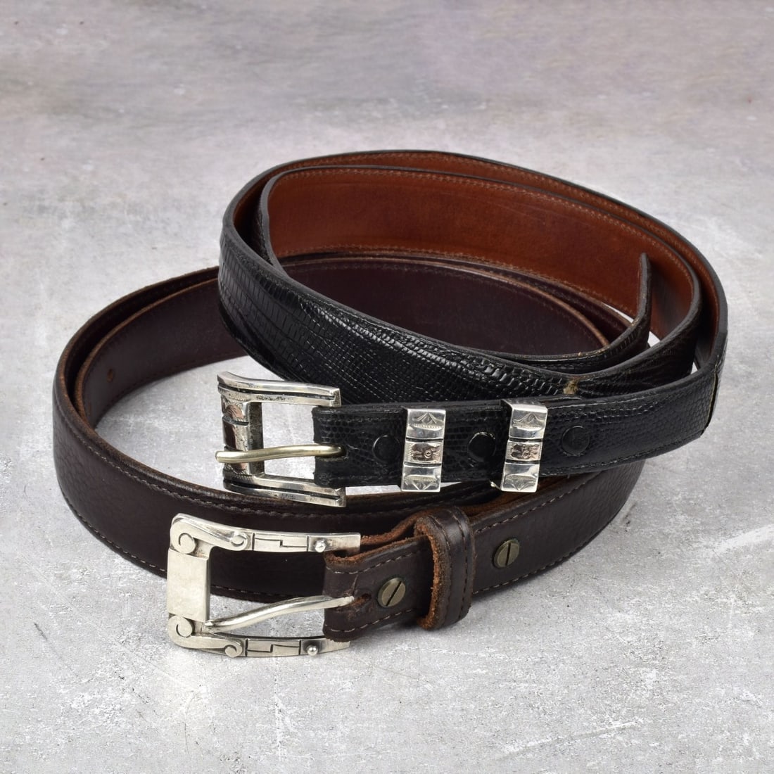 Leather Belts with Sterling Silver Buckles (1 of 4)