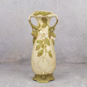 Antique Royal Dux Rococo Porcelain Vase