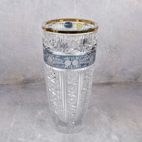 Fine Egermann Czech Bohemian Crystal Glass Vase