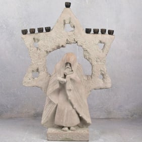 Vintage Dura-stone Sculpture Menorah