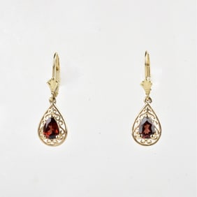 Garnet and 10K Earrings