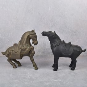 Vintage Chinese Horse Sculptures