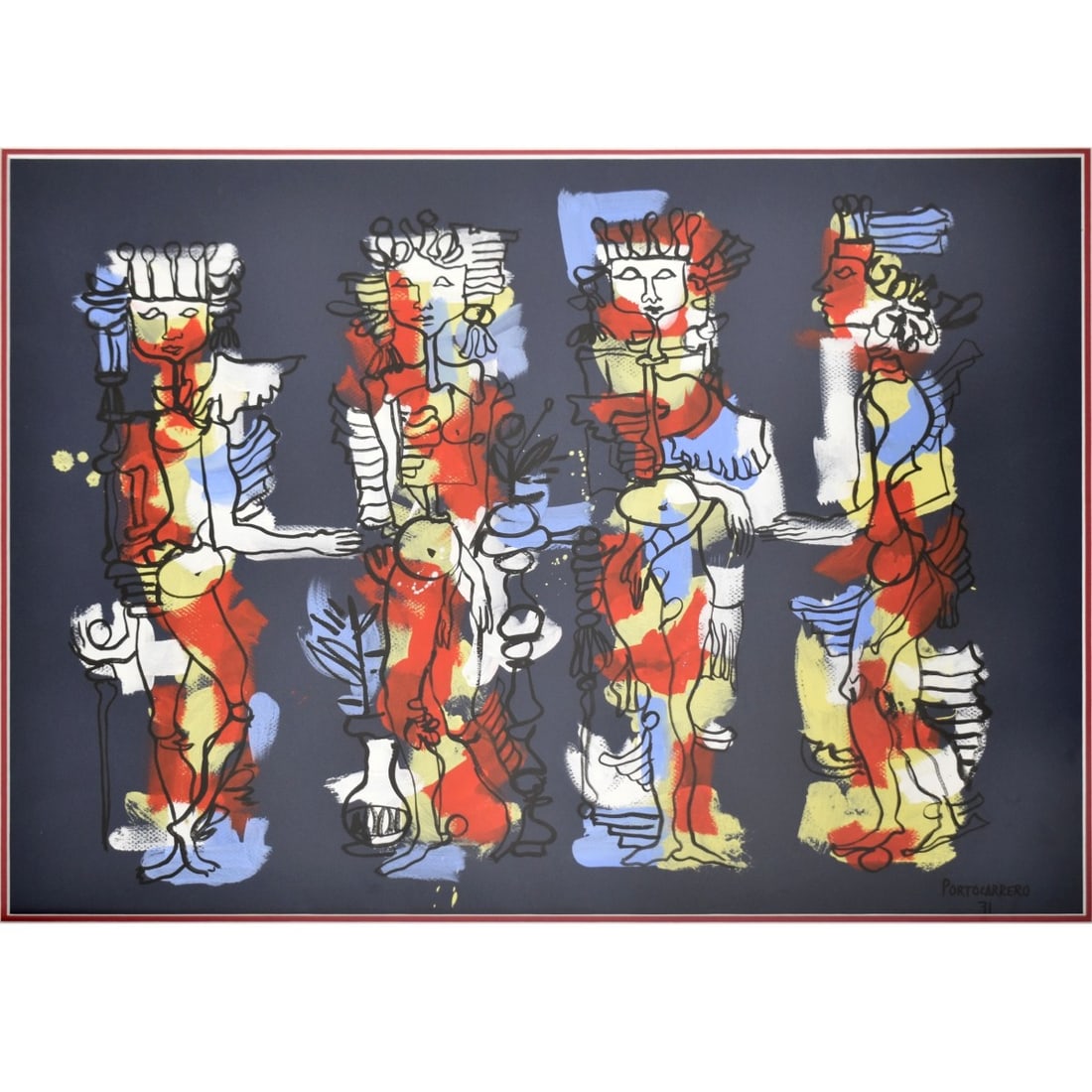 Attrib. to: Rene Portocarrero, Cuban (1912-1985) (1 of 7)