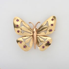 Ruby and 14K Brooch