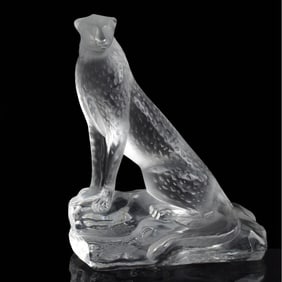 Lalique France Crystal "Tancrede" Cheetah Figure