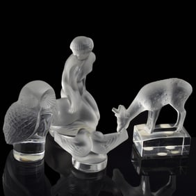 Lalique French Crystal Figural Paperweights