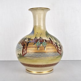 Satsuma Handpainted Porcelain Vase