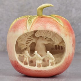 Antique Chinese Carved Apple Figurine