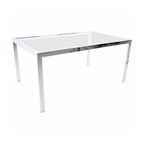 Mid-Century Milo Baughman Glass and Chrome Table