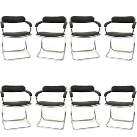 Chrome and Fabric Chairs
