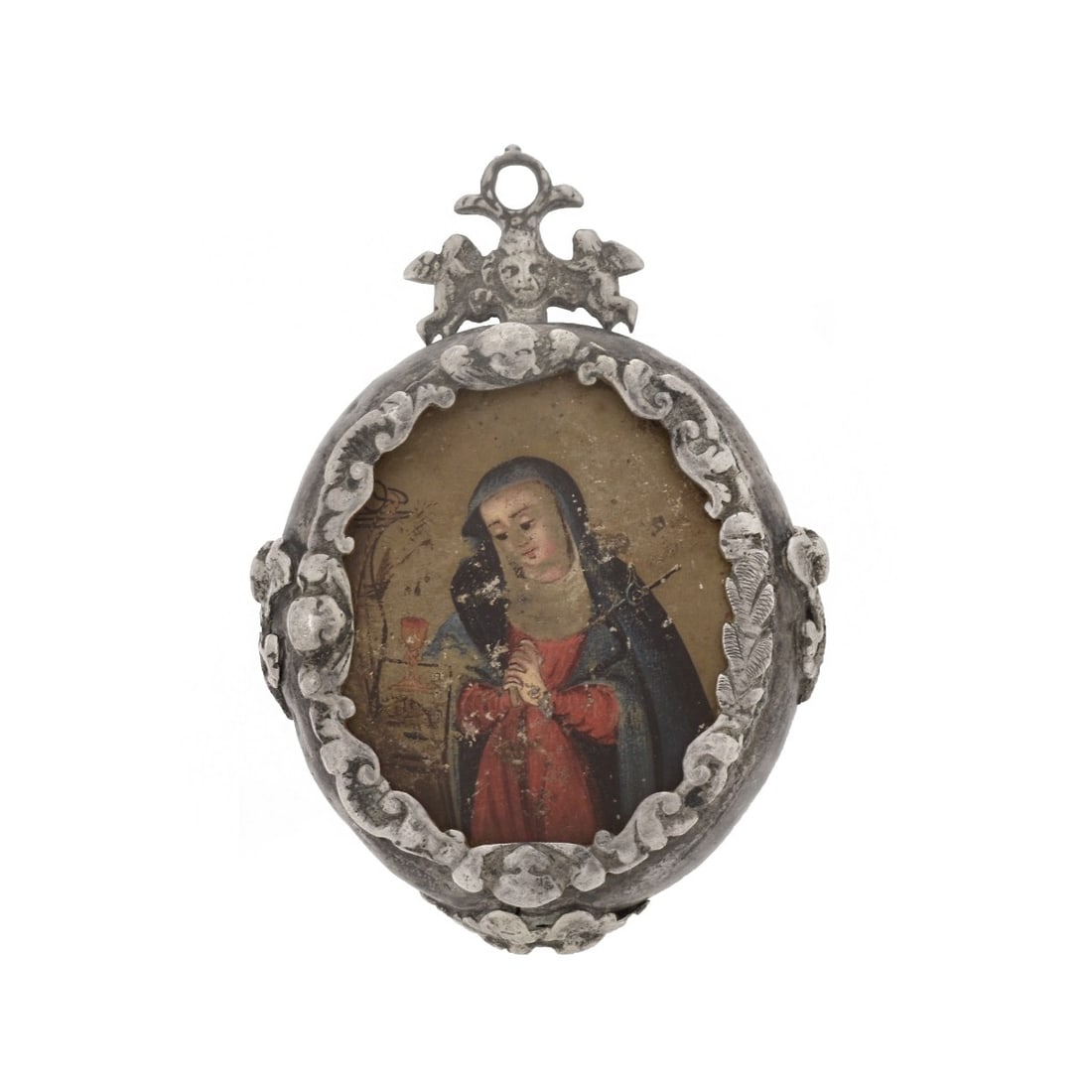 18/19th Spanish Silver Reliquary Pendant (1 of 3)