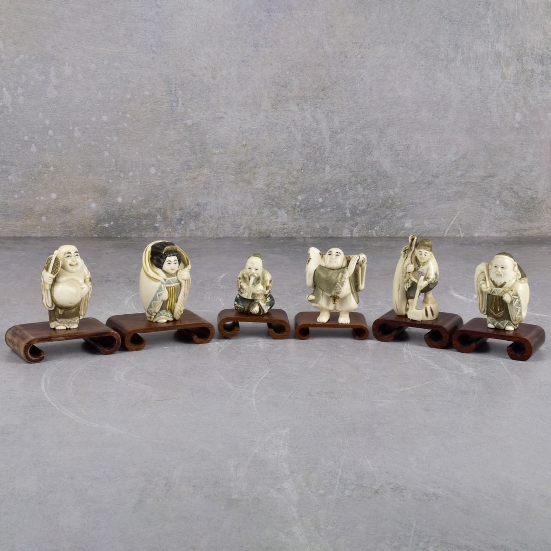 Japanese Carved Polychrome Netsuke's (1 of 8)