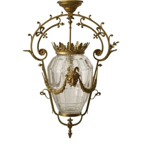 19/20th C. Empire Style Bronze Lantern
