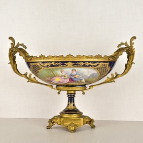 Sevres Style Oval Centerpiece Bowl