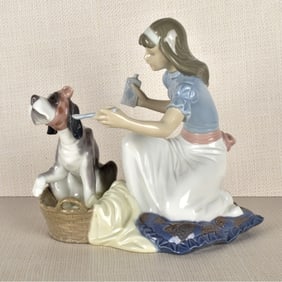 Lladro Figurine of a Girl and Dog