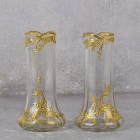 Moser Style Crystal Vases