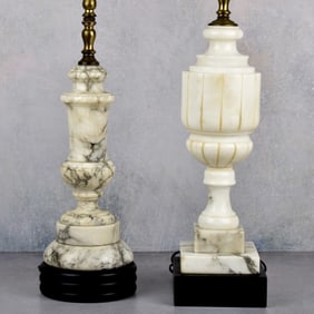 Vintage Carrera Marble Table Lamps