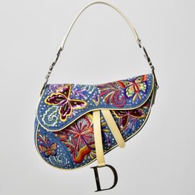 Christian Dior Embroidered Saddle Bag