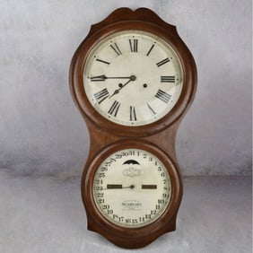 Antique Ithaca Double Dial Calendar Clock