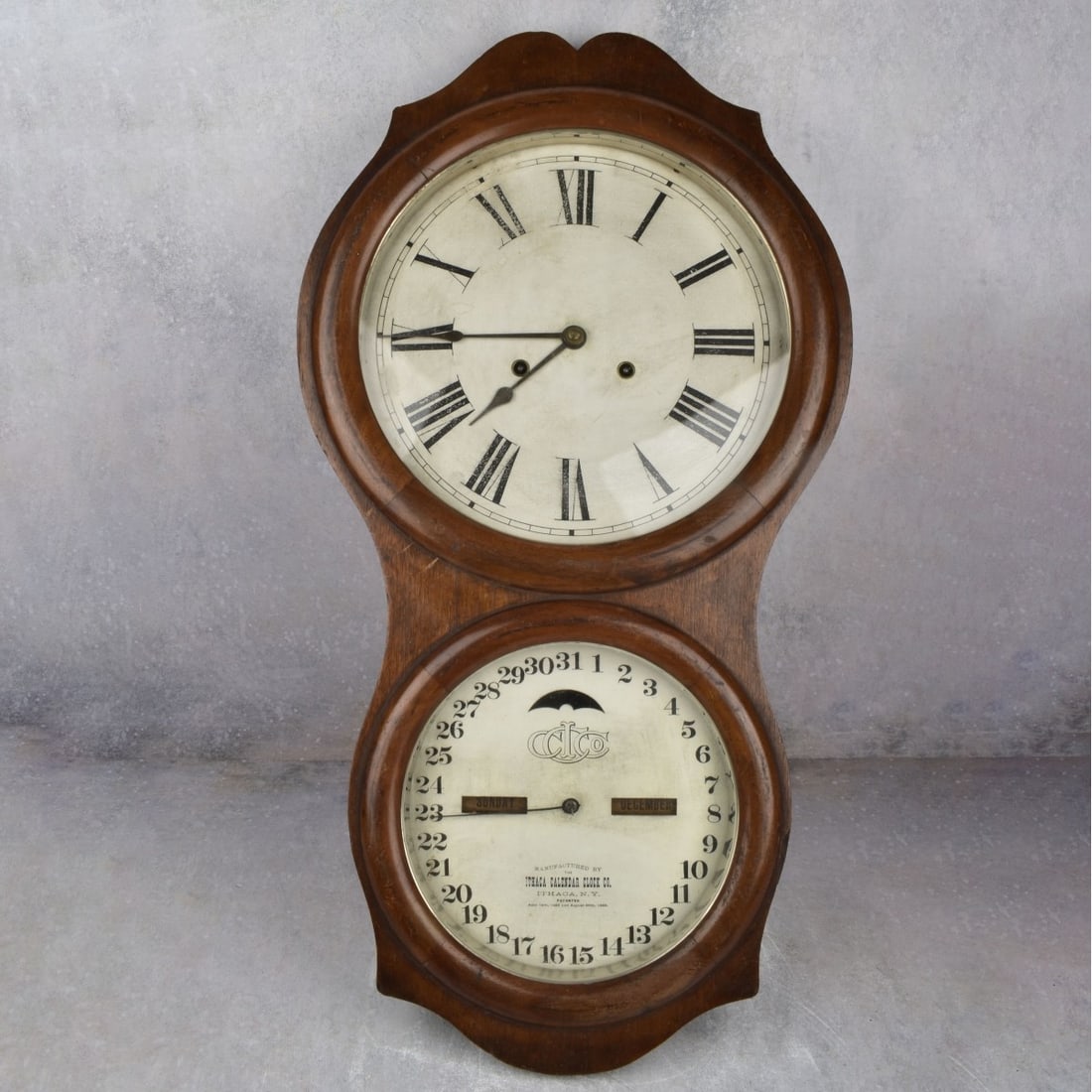 Antique Ithaca Double Dial Calendar Clock (1 of 8)