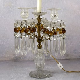 Antique Cut Crystal Luster Table Lamp