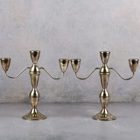 Pair Duchin Sterling Silver Weighted Candelabra