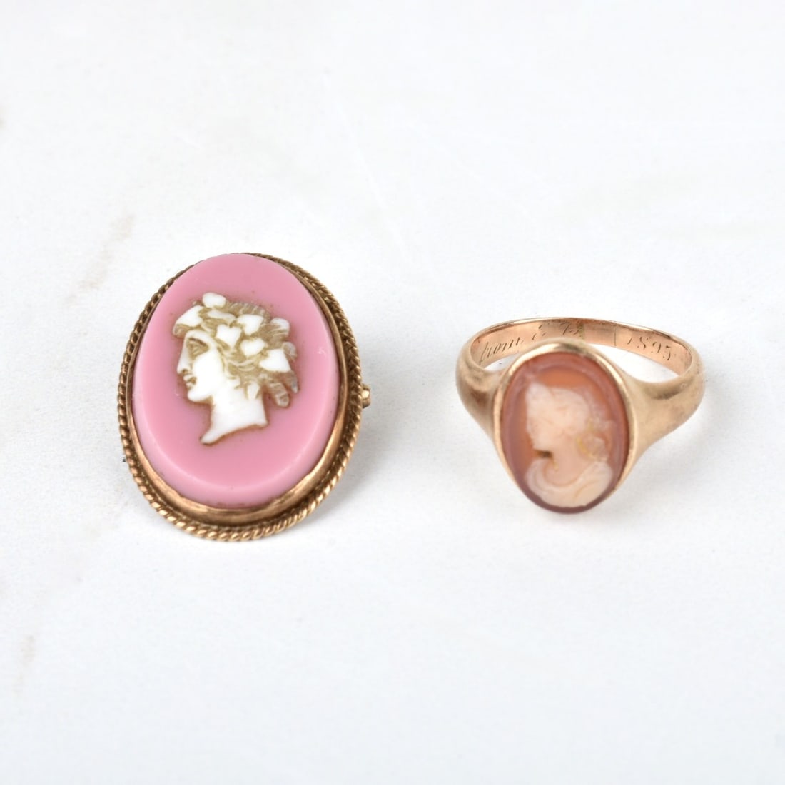 Agate and 14K Pin and Ring (1 of 2)