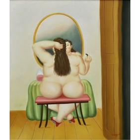D. Zepple Oil on Canvas in Style of Botero