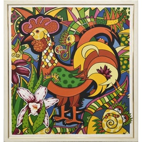 Abstract Figural Oil on Canvas Painting