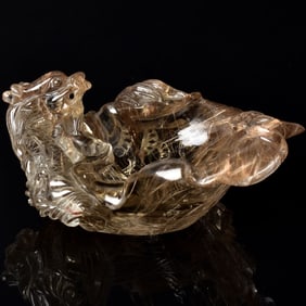 Antique Chinese Carved Rock Crystal Brush Washer