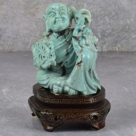 Antique Chinese Turquoise Carving