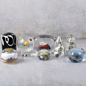 Box Lot of Vintage Paperweights