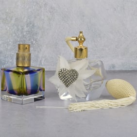 Vintage Mid Century Crystal Perfume Bottles