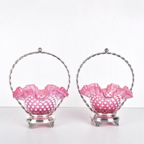 Silver Plate and Hobnail Candy Bowls