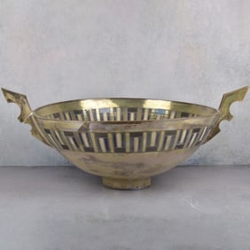 Large Art Deco Style Pottery Bowl