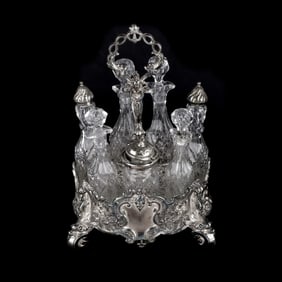 Victorian Silverplate Cruet Set