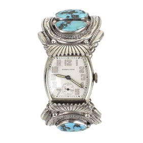 Vintage Southwest Sterling Silver Cuff Watch