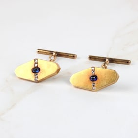 14K and Sapphire Cufflinks