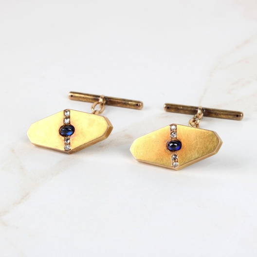 Yellow Gold Cufflinks, Tie Pins & Tie Clips