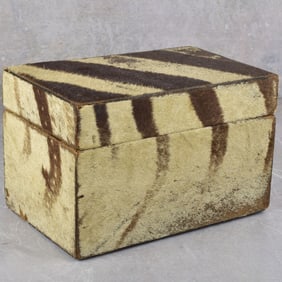 Vintage Zebra Hide Covered Wood Box