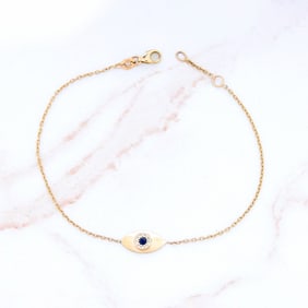 Sapphire, Diamond and 14K Bracelet