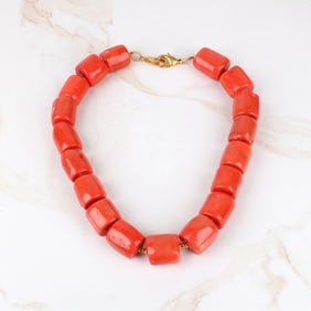 Large Coral Bead Necklace