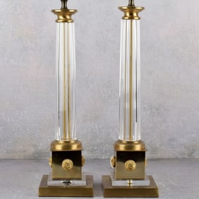 Mid-century Modern Neo-classical Glass Lamps